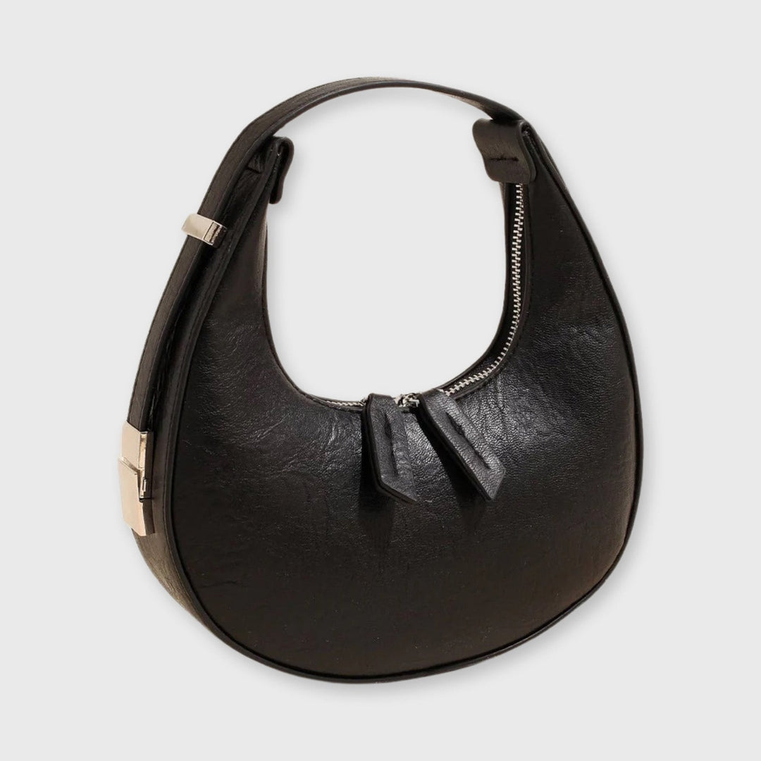 Sac demi-lune Lune noir vu de côté