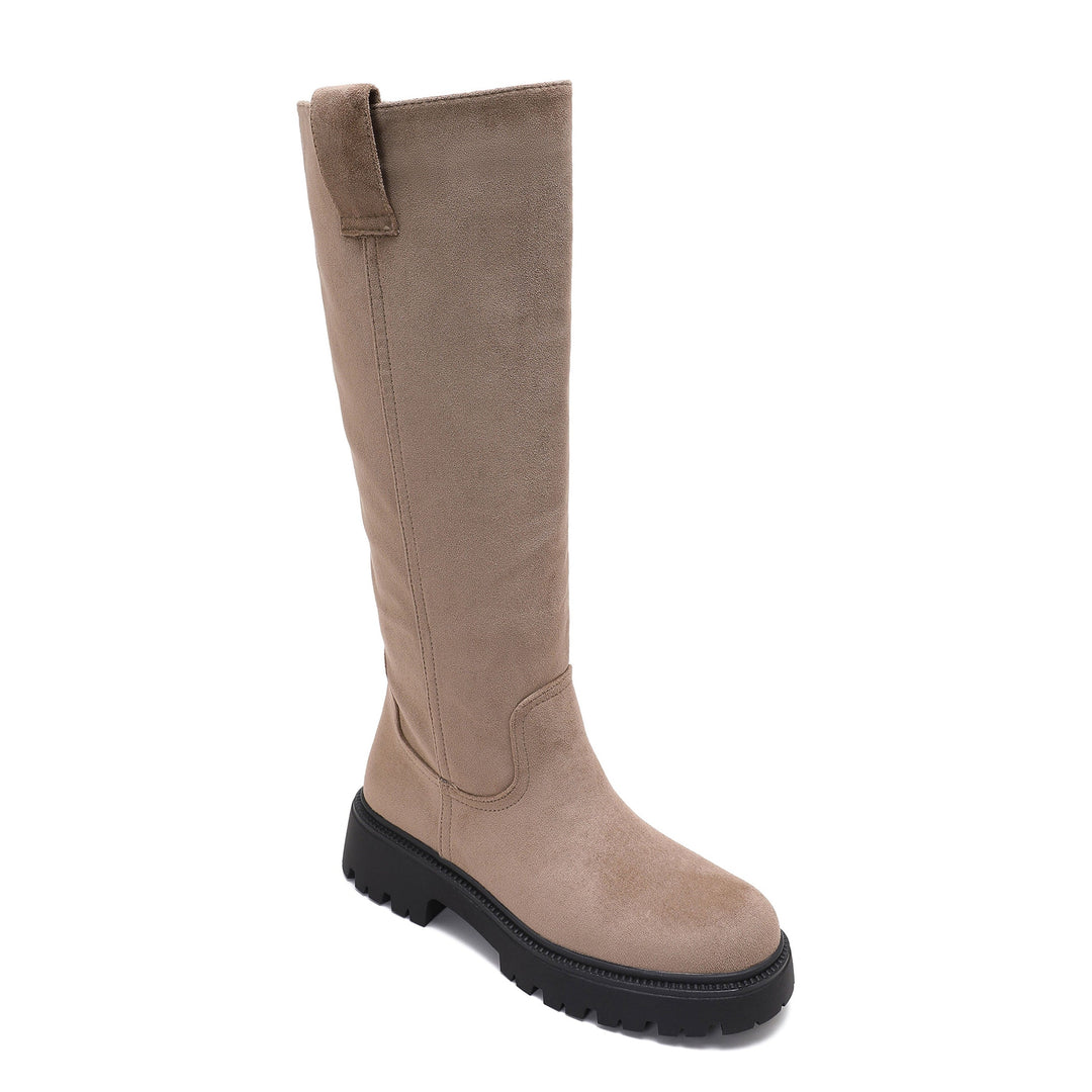 Garance | Bottes hautes taupe élégantes