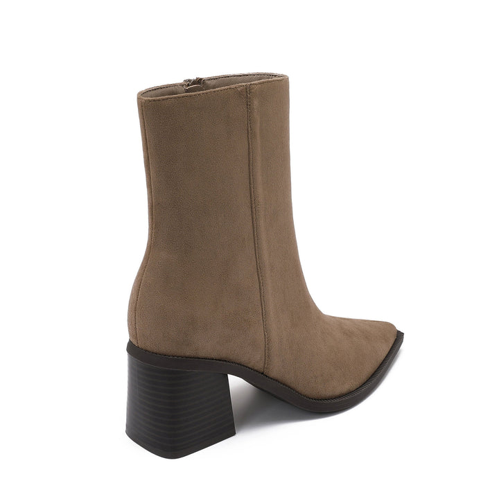 Pauline | Bottines taupe à talon