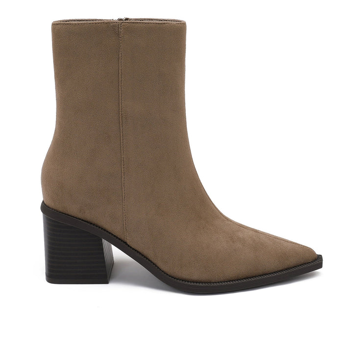 Pauline | Bottines taupe à talon