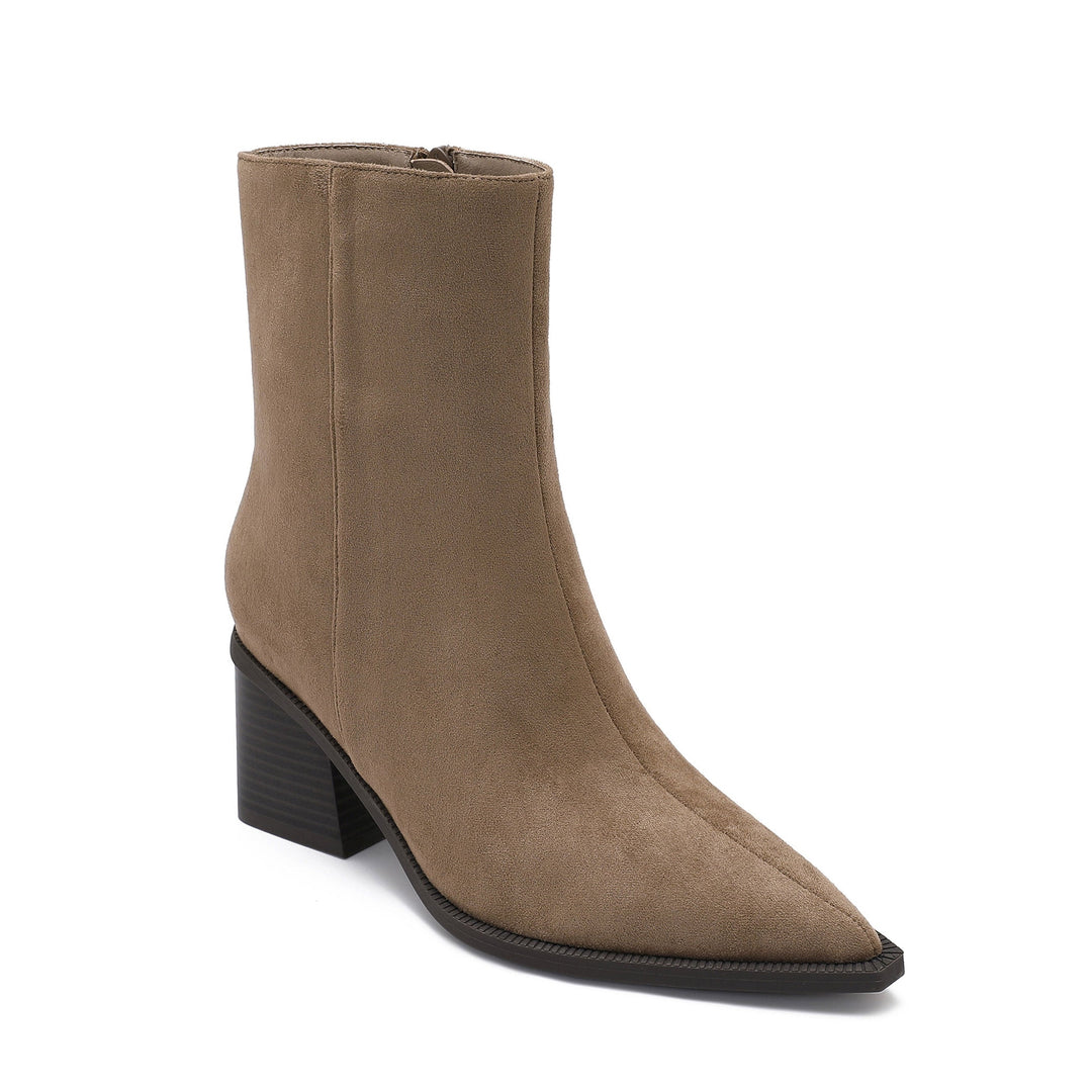 Pauline | Bottines taupe à talon
