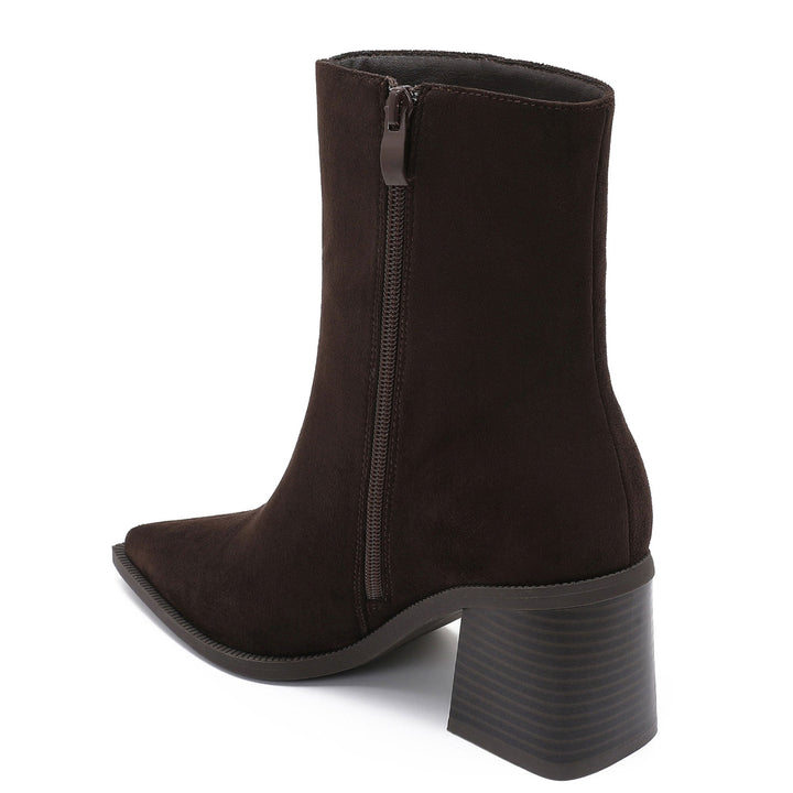 Hélène | Bottines marron foncé à talon stable
