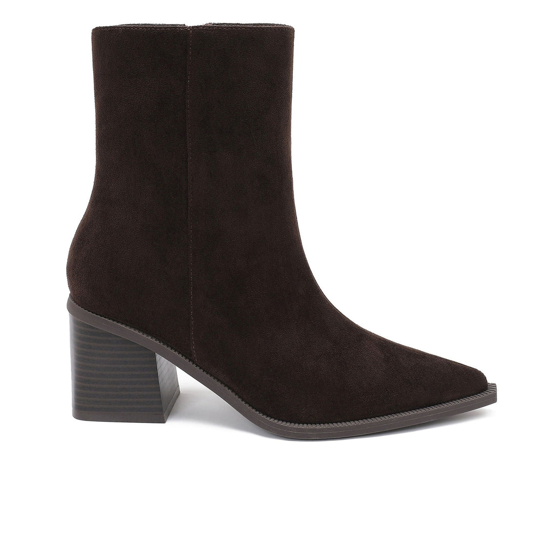 Hélène | Bottines marron foncé à talon stable