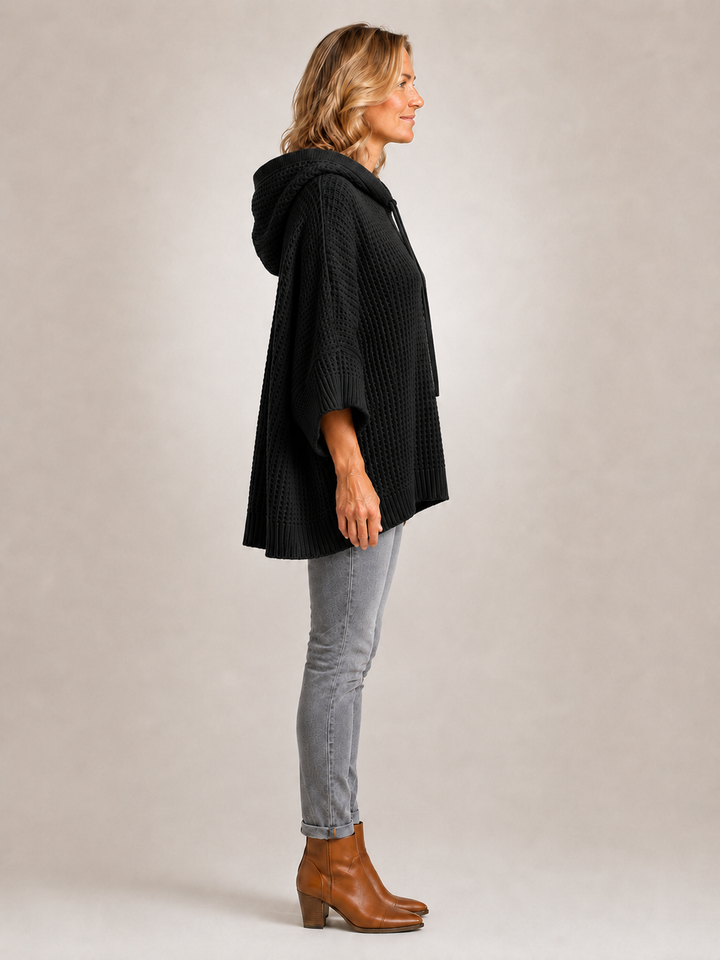 Capucine | Pull à capuche oversize en maille gaufrée