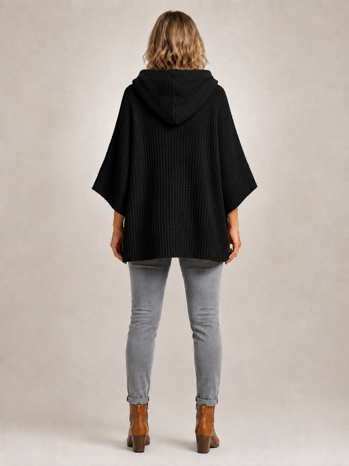 Capucine | Pull à capuche oversize en maille gaufrée
