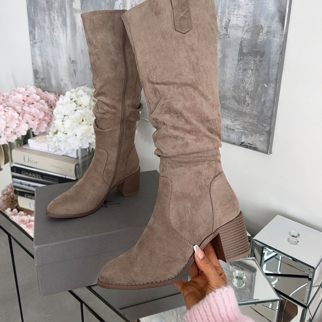 Suzanne | Bottes hautes élégantes à tige froncée