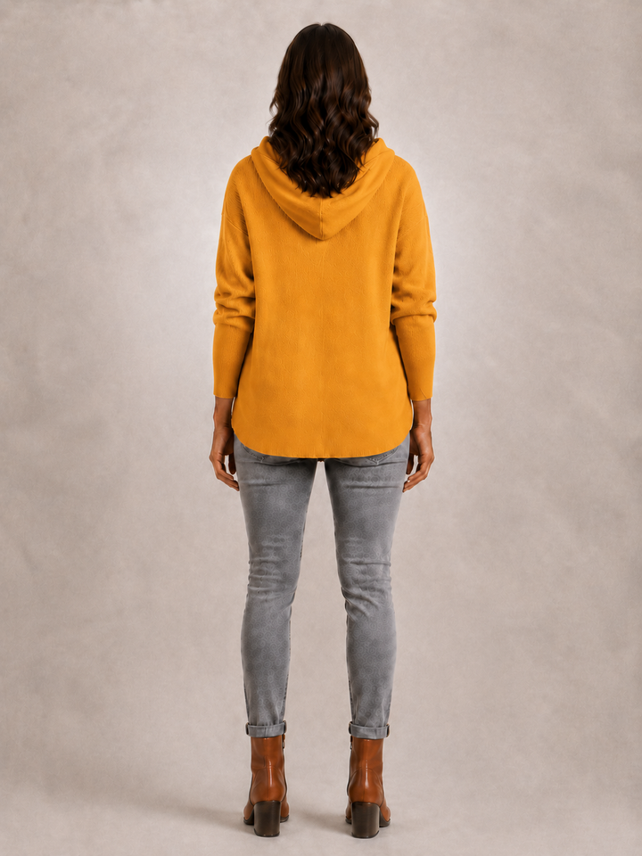 Rosalie | Cardigan à capuche boutonné en maille côtelée