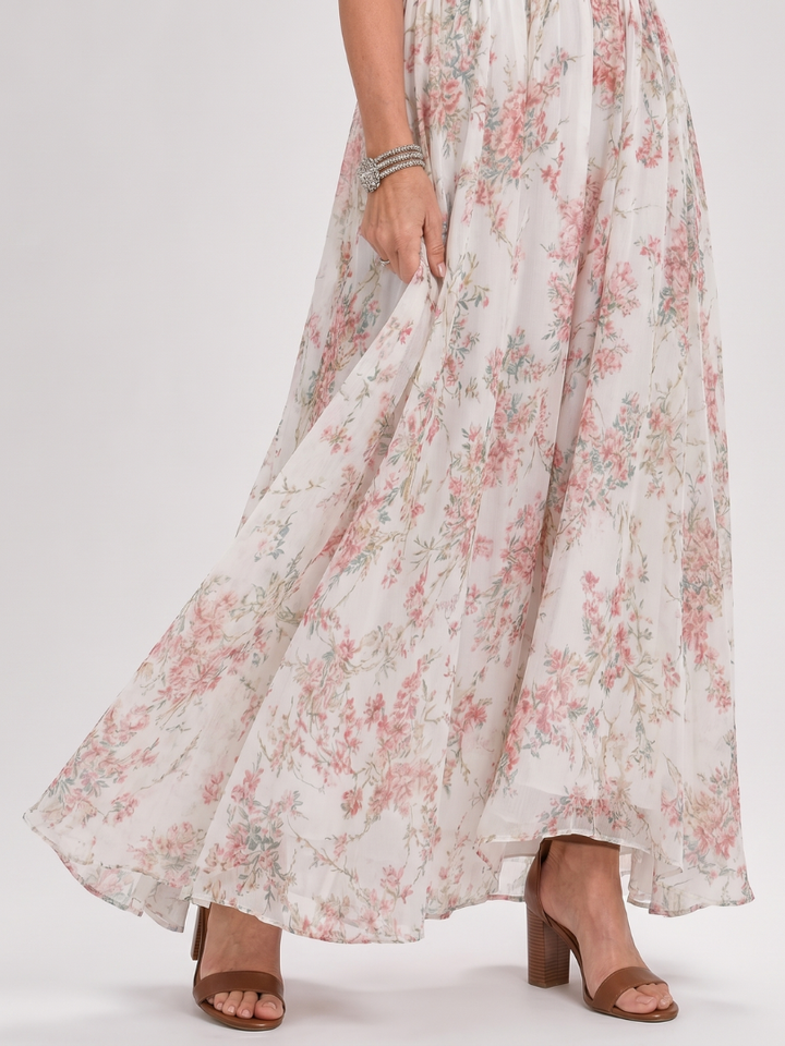 Fanny — Robe longue dos nu à jupe froncée