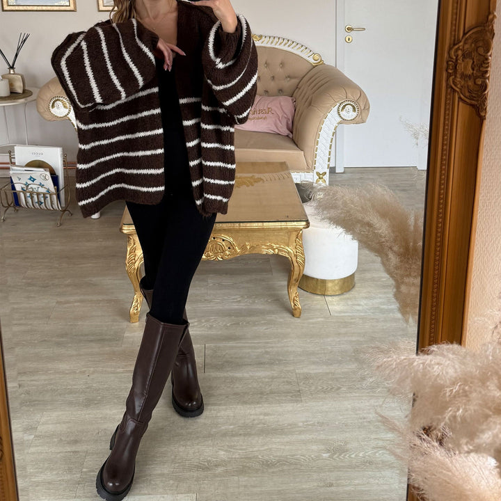 Simone | Bottes hautes marron à semelle épaisse