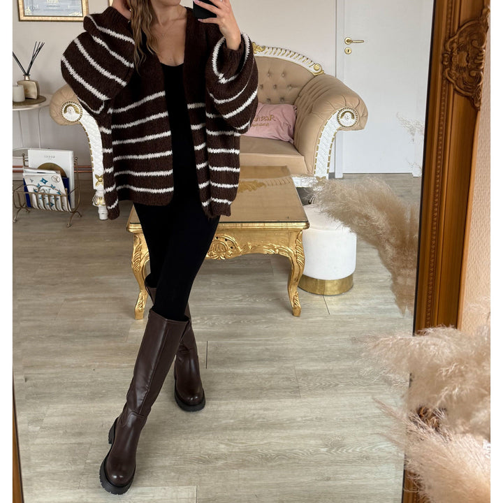 Simone | Bottes hautes marron à semelle épaisse