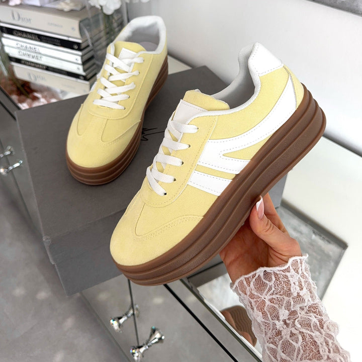 Sabrina | Baskets jaunes à plateforme