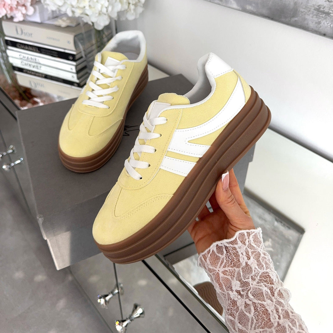 Sabrina | Baskets jaunes à plateforme