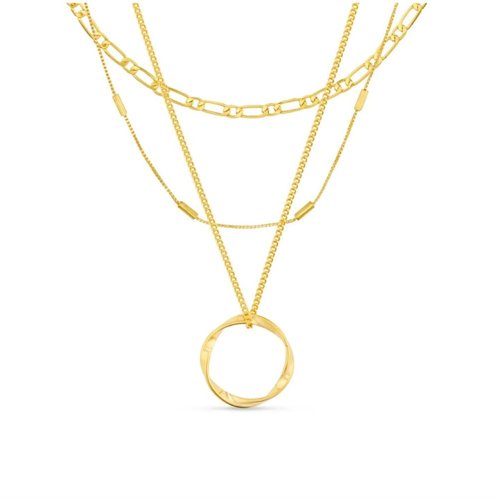 Corinne | Collier à trois rangs avec cercle ouvert – Vue 01