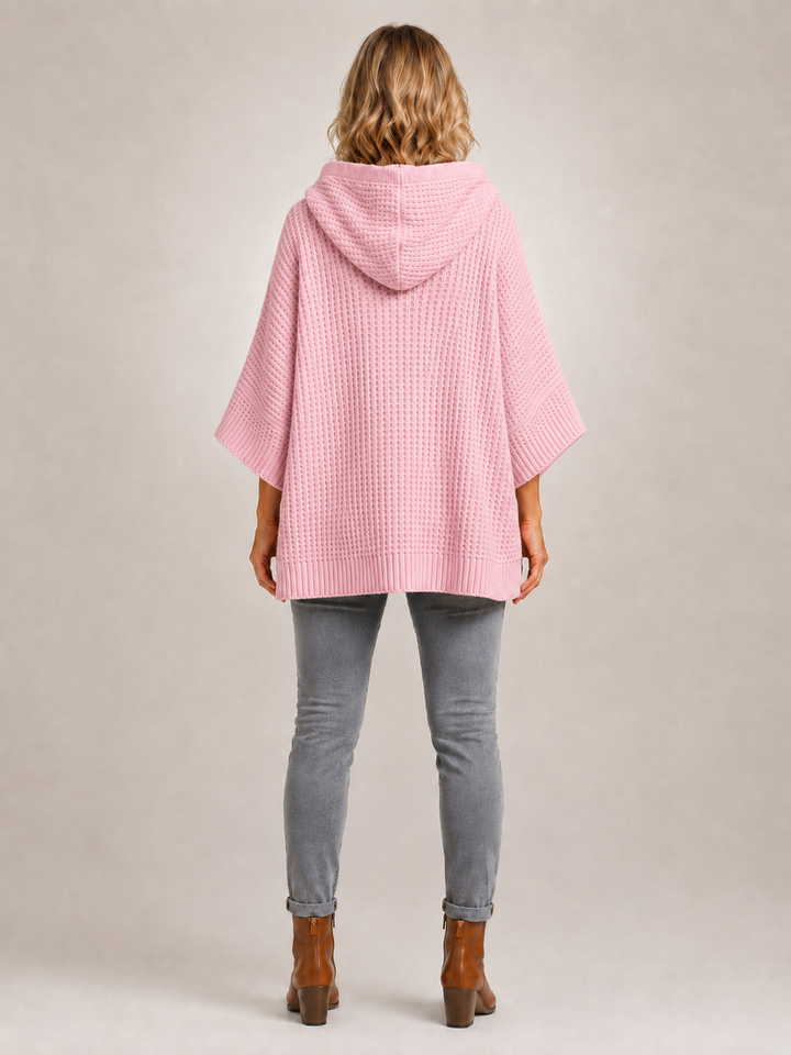 Capucine | Pull à capuche oversize en maille gaufrée