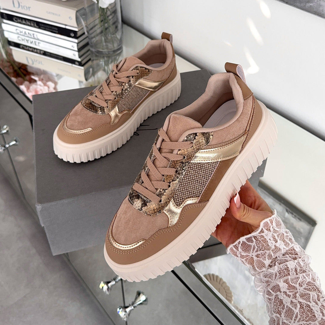 Maud | Baskets taupe confortables