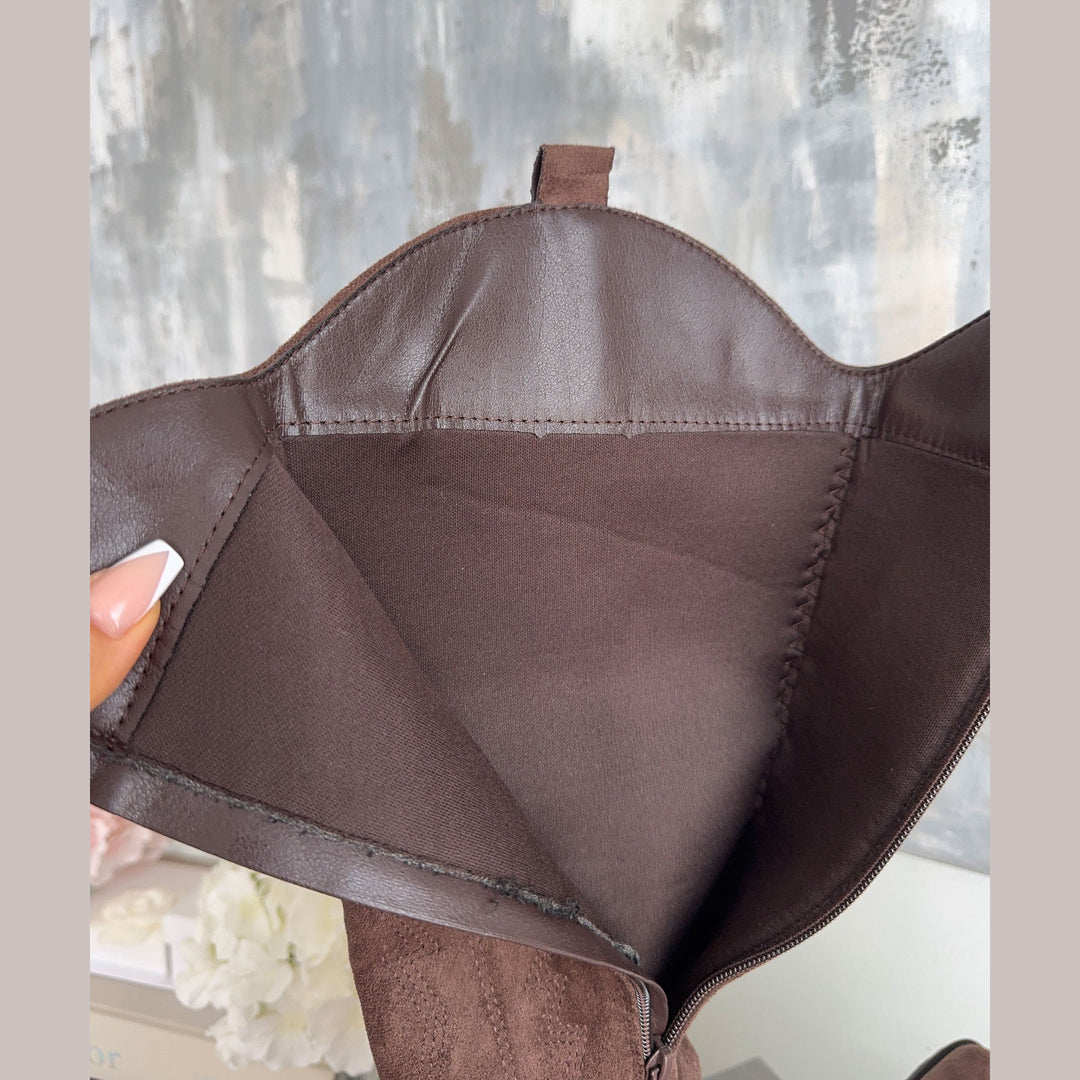 Léontine | Bottes western fourrées marron foncé
