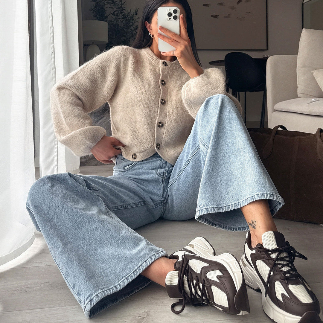 Jocelyne | Baskets massives beige et marron