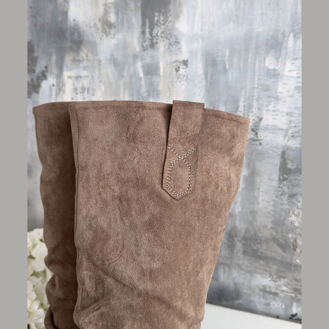 Suzanne | Bottes hautes élégantes à tige froncée