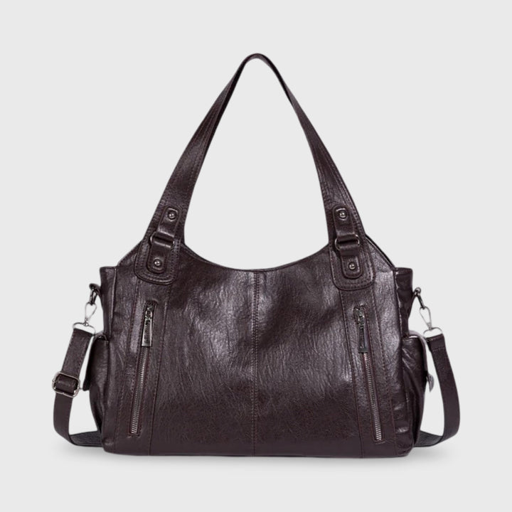 Sac porté épaule Valentine brun foncé vu de face