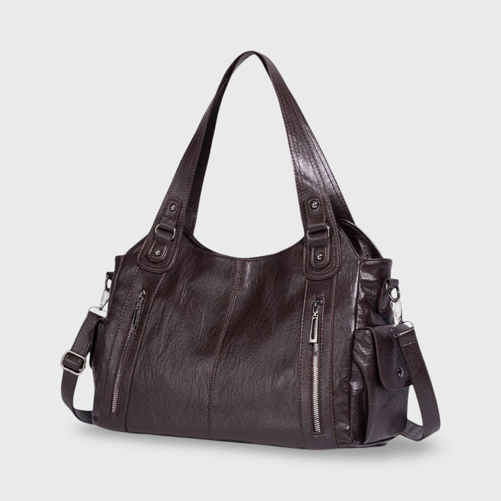 Sac porté épaule Valentine brun foncé vu de côté