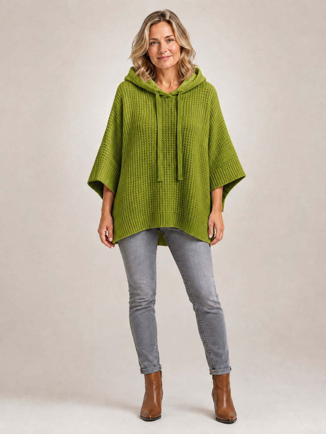 Capucine | Pull à capuche oversize en maille gaufrée