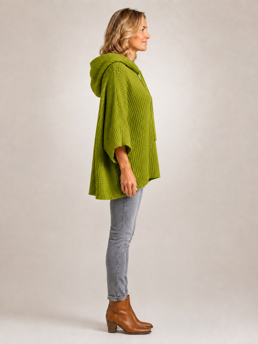 Capucine | Pull à capuche oversize en maille gaufrée