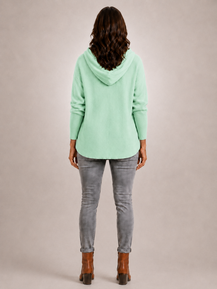 Rosalie | Cardigan à capuche boutonné en maille côtelée
