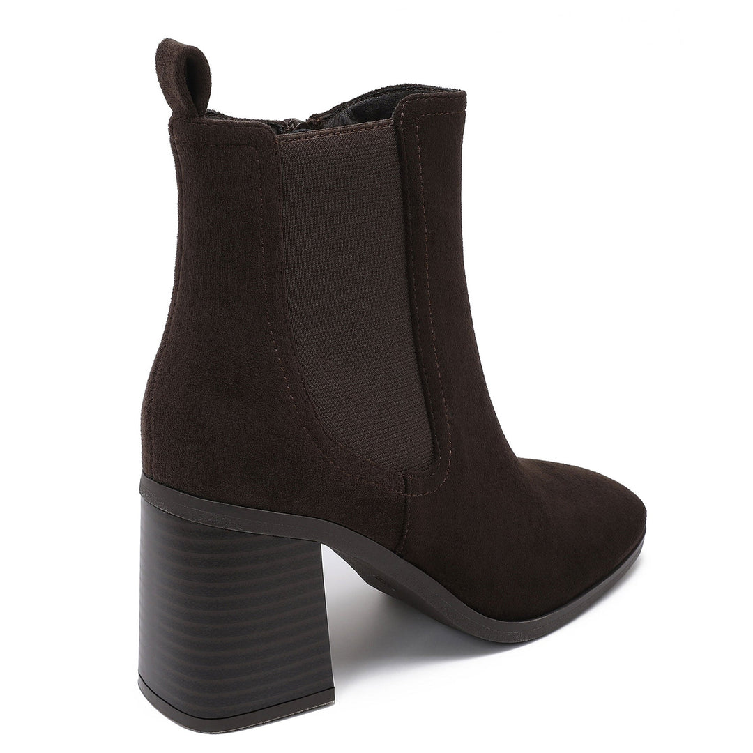 Éléonore | Bottines marron à talon bloc