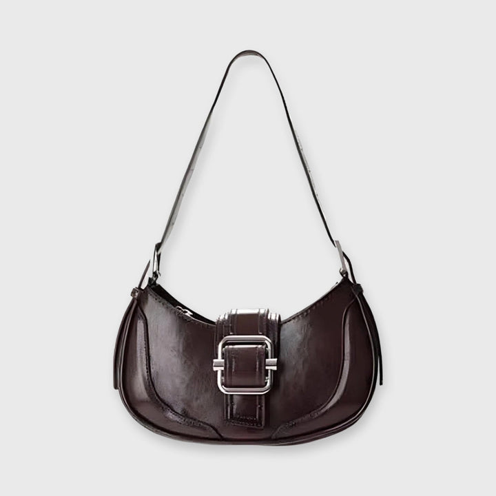 Sac bandoulière Ceinture Vintage brun foncé vu de face