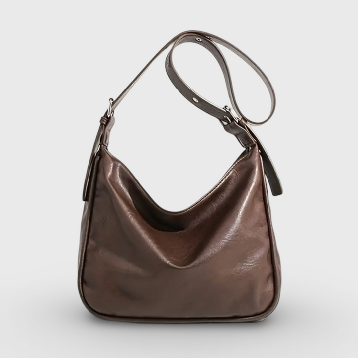 Sac porté épaule Bureau Vintage brun foncé vu de face