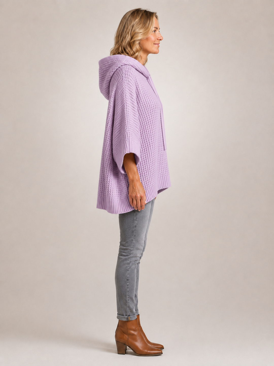 Capucine | Pull à capuche oversize en maille gaufrée