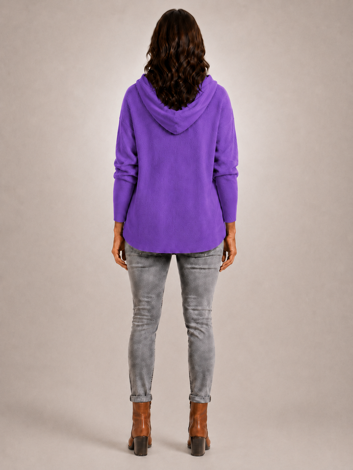 Rosalie | Cardigan à capuche boutonné en maille côtelée