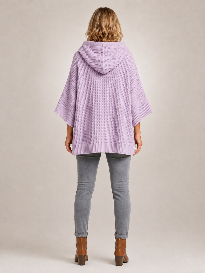 Capucine | Pull à capuche oversize en maille gaufrée