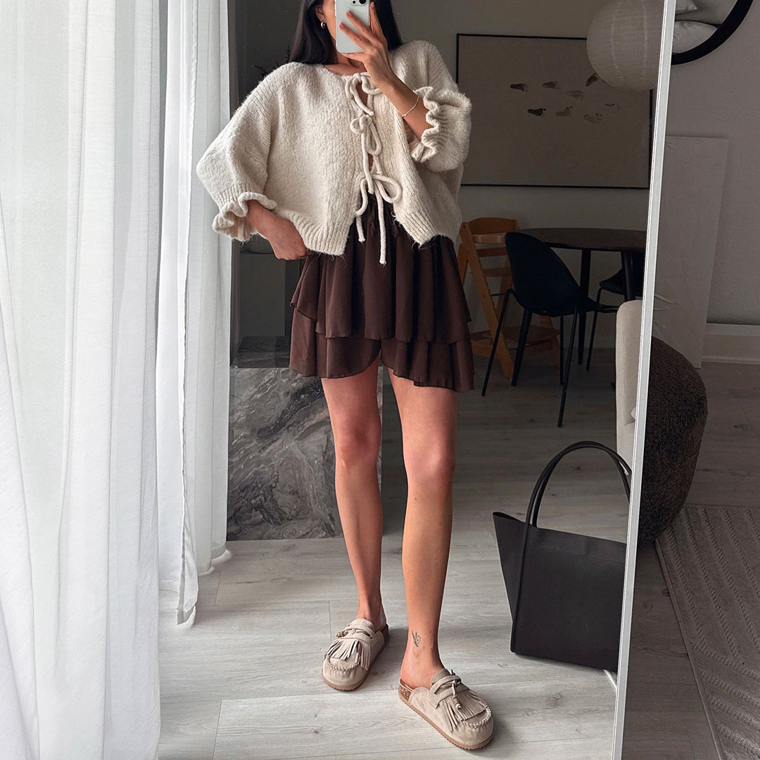 Nadège | Mules beiges à franges