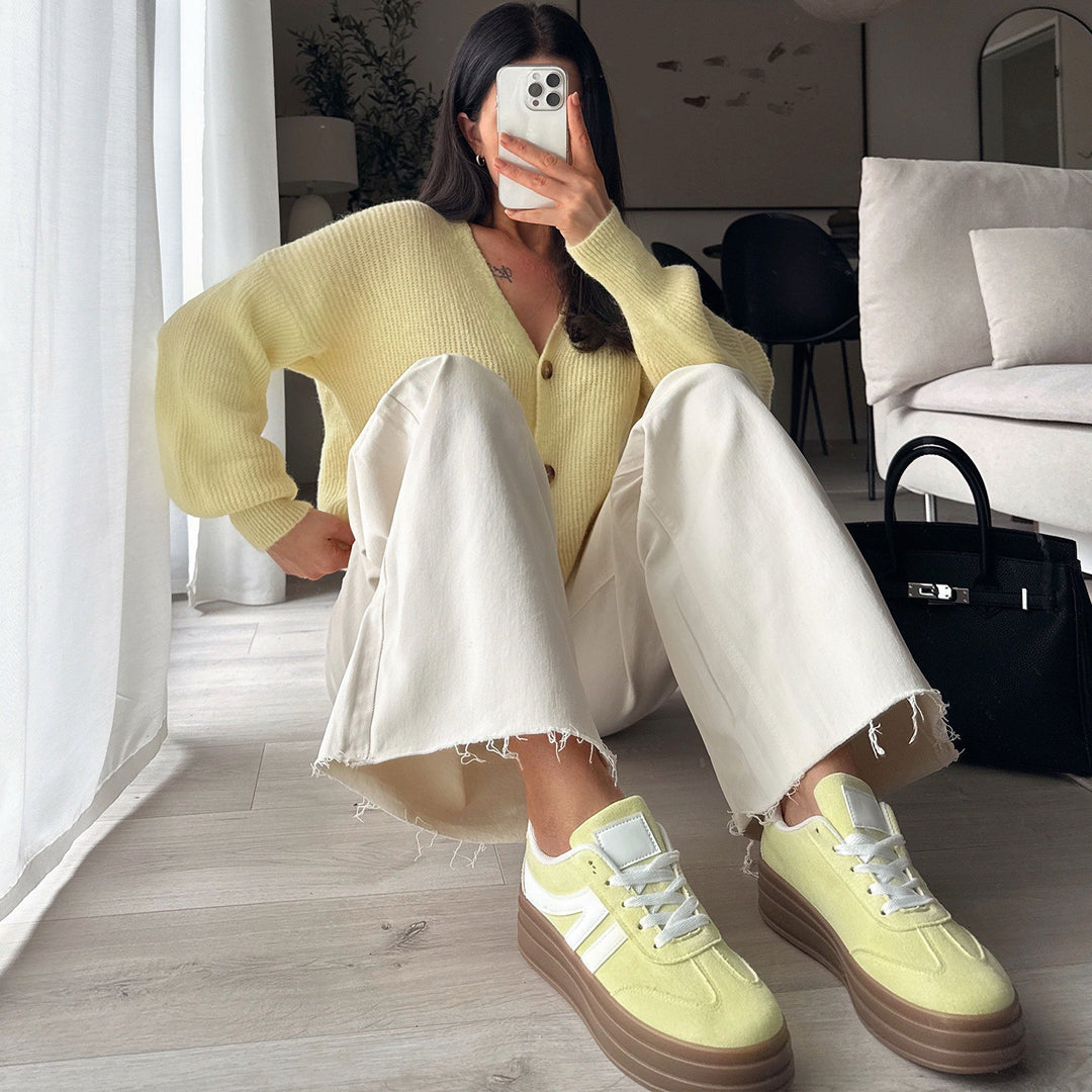 Sabrina | Baskets jaunes à plateforme