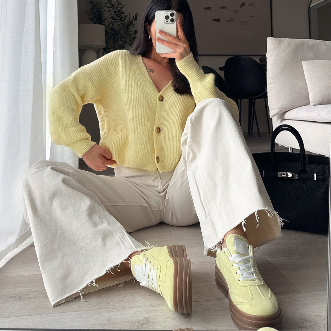 Sabrina | Baskets jaunes à plateforme