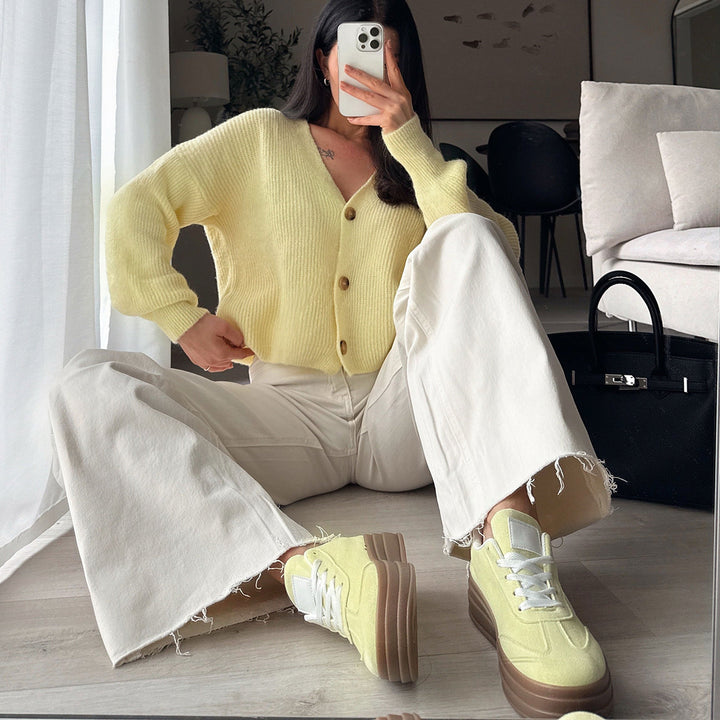 Sabrina | Baskets jaunes à plateforme