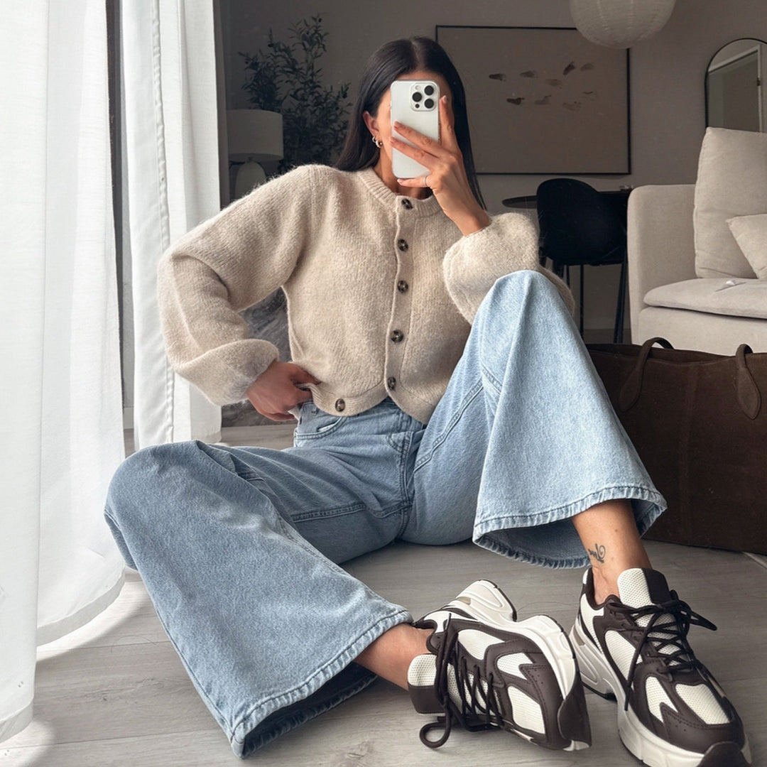 Jocelyne | Baskets massives beige et marron