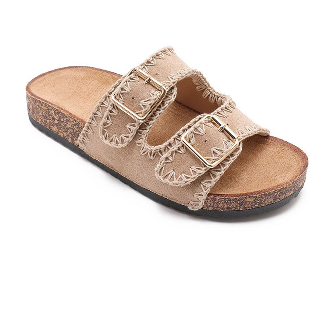 Fabienne | Mules liège à deux brides bouclées