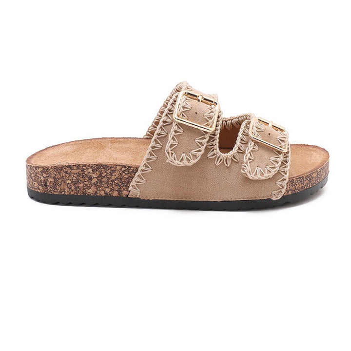Fabienne | Mules liège à deux brides bouclées