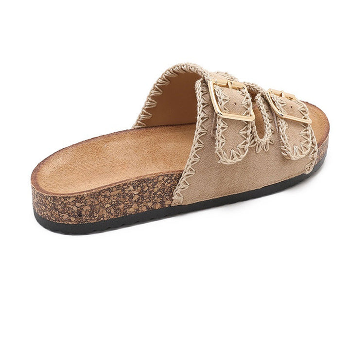 Fabienne | Mules liège à deux brides bouclées