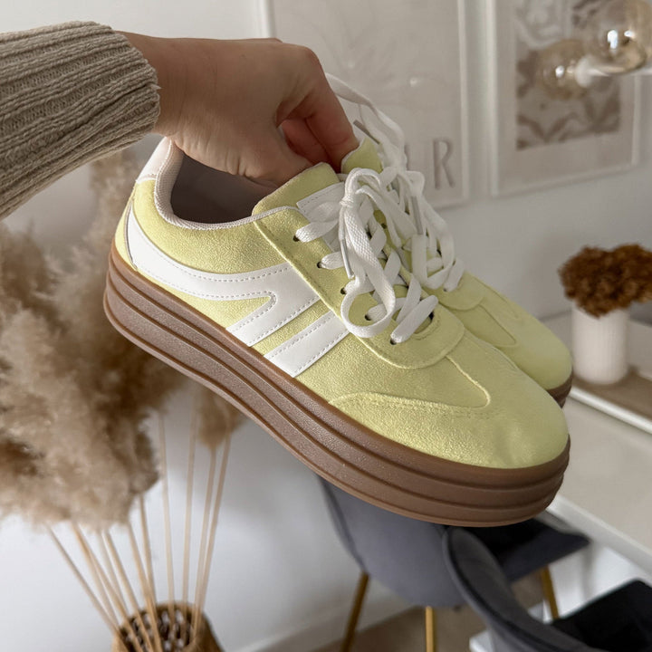 Sabrina | Baskets jaunes à plateforme