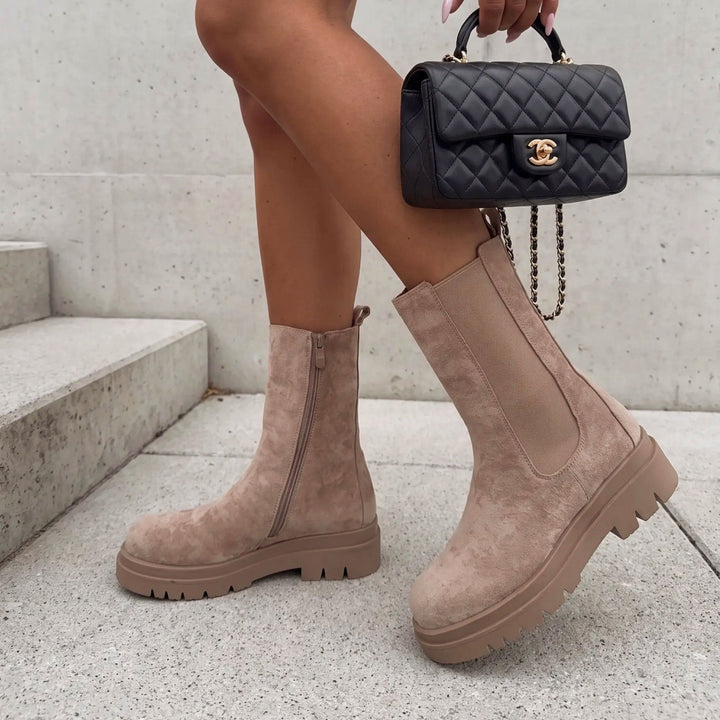 Florence | Bottines Chelsea beiges élégantes