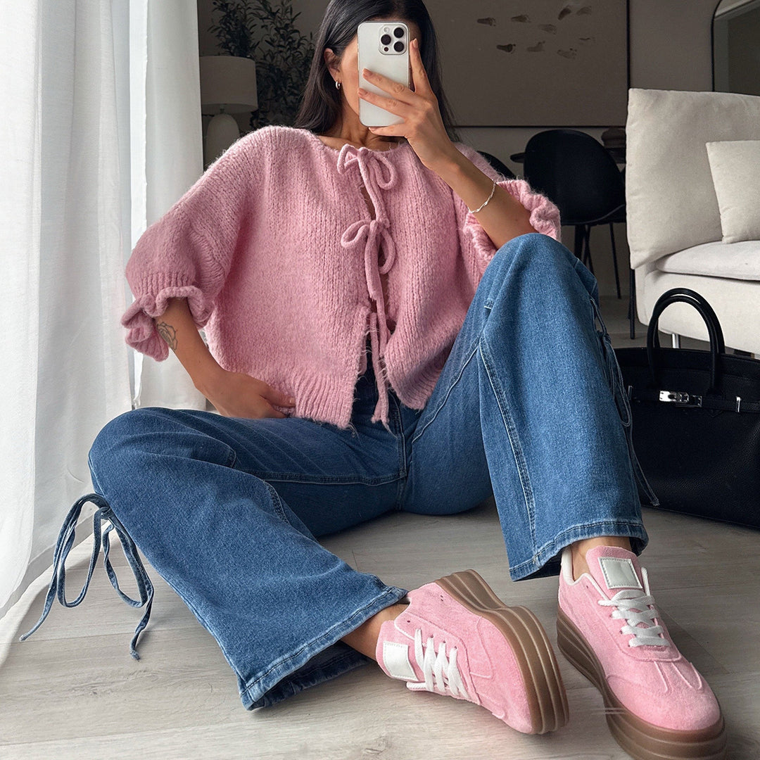 Mylène | Baskets roses à plateforme